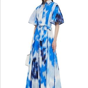 Carolina Herrera Pleated printed cotton and silk blend poplin gown